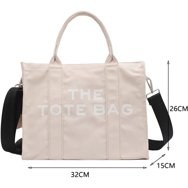 Tote Bags for Women Handbag Tote Veske med glidelås Canvas Crossbody Bag  for kontor, reiser, skole ecbc | Fyndiq
