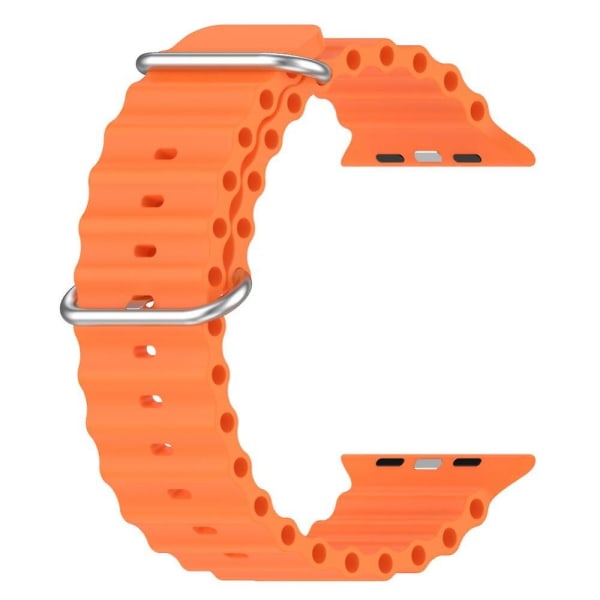 Ocean Rem för Apple Watch Band 49mm 45mm 44mm 40mm 41mm 42mm 38mm Silikon Correa armband Orange