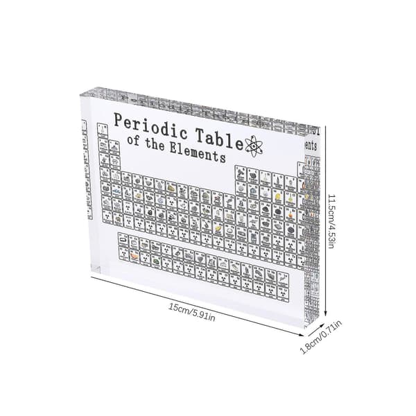 Periodiska systemet med element, akryl bordsdisplay prydnad