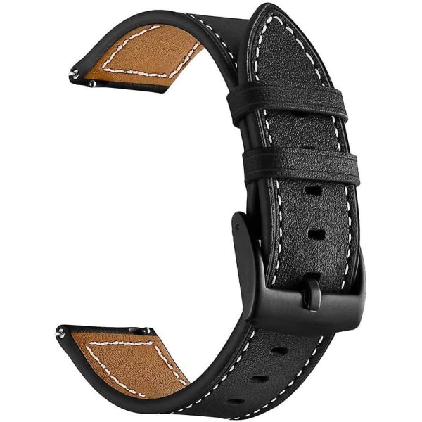 Læderbånd, der er kompatible med Galaxy Watch 4 Classic 46mm 42mm - Brun+sort (2-pak)