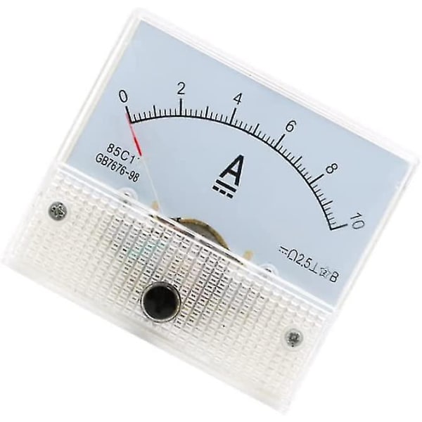 Analog Dc 10a Current Panel Meter Ammeter For Circuit Test Ampere Tester Gauge White Household Ammeter