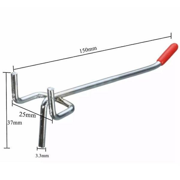 40 st enkelskruv krokar 150 mm bräda slat display pinne passar 25 mm