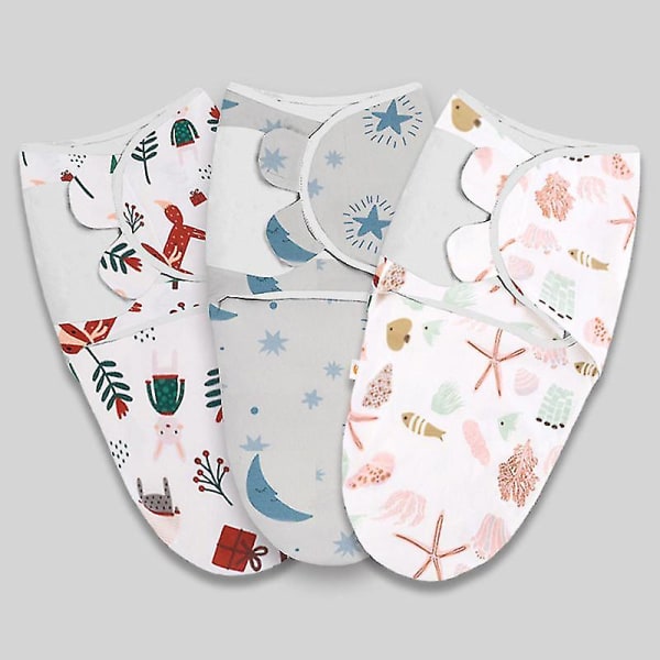 3 Pcs Baby Swaddle Wrap Newborn Blanket 0-3 Months 100% Organic Cotton Swaddles