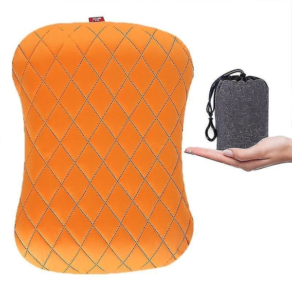 Inflatable Pillow Travel Camping Equipment Compressible Folding Air Cushion Outdoor Protective Tourism(1 Pcs, Orange)