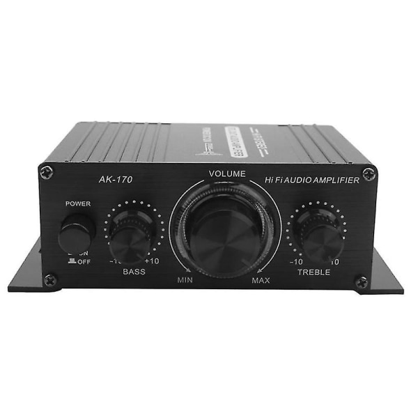 12v Mini Audio Power Bilforsterker Digital Audio Receiver Amp Dual Channel 20w+20w Bass Diskant Volu