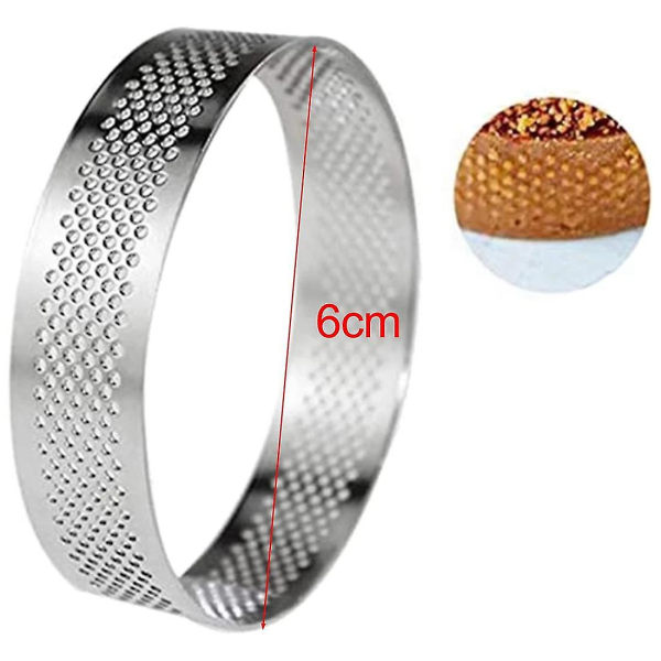 12 Pak Rustfrit Stål Tart Ringe, Perforerede Kage Mousse Ring, Kage Ring Form, Rund Kagebagning 6cm