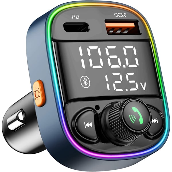 Bluetooth FM-sender for bil, radio AUX-adapter med dobbel