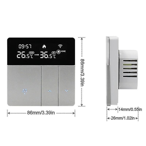 I8hga Tuya Wifi Intelligent Temperaturregulator Termostat Bakgrundsbelysning Ljusstyrka Automatisk Justering Hemma Borta Läge Mobiltelefon App Fjärrkontroll