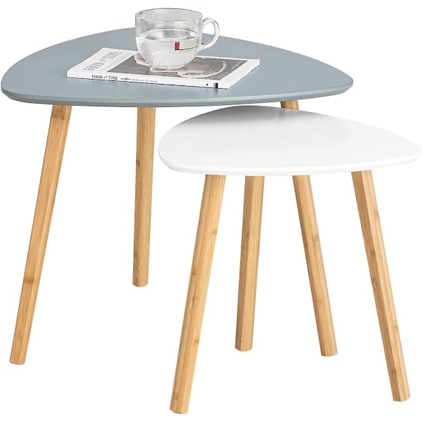 SoBuy Nesting Bord, Sett med 2 Sidebord, Ende Bord, Kaffebord, FBT74-HG