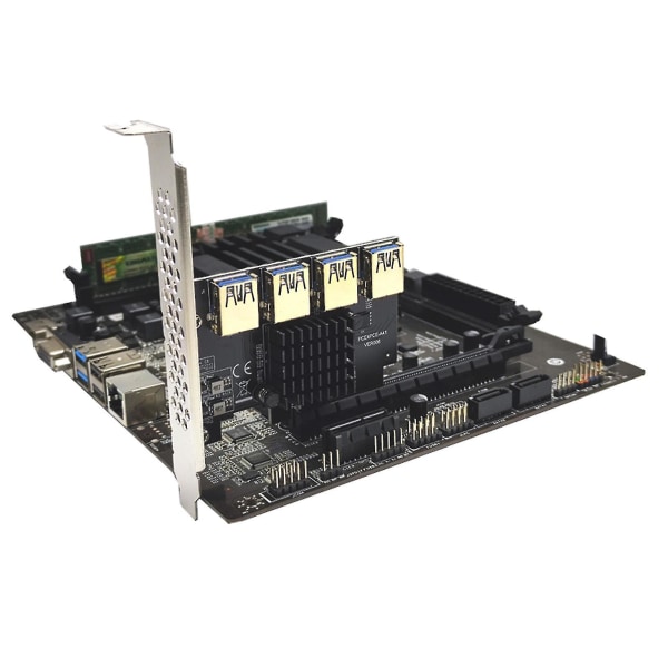 Pcie-adapter Pci Express 4x til 16x udvidelses-riser 1 til 4 Usb3.0 multiplikator-kort