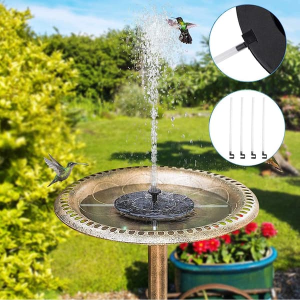 Solcellsfontän, solcellsdammpump med 5 effekter, solcellsvattenpump