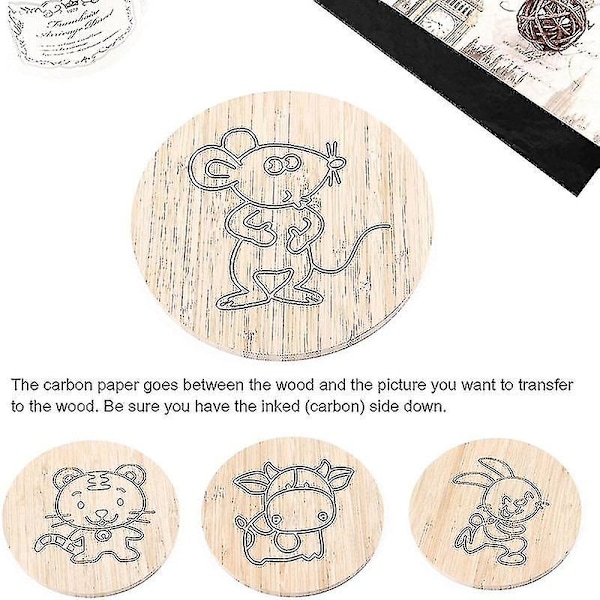 100 ark kolpapper, svart grafitpapper för att spåra mönster på trä, papper, duk och ot