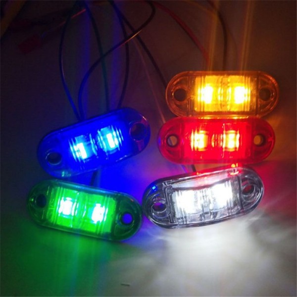 10 stk. advarselslys LED tågebaglygte trailer lastbil LED sidemarkering white