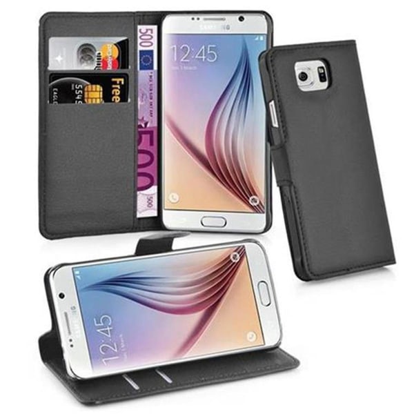 Samsung Galaxy S6 Cover Case Case - med kortspor og stativfunksjon PHANTOM BLACK