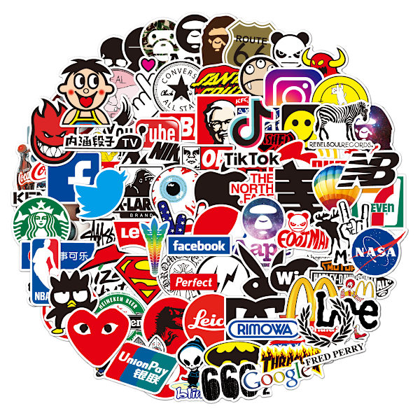 100 stk. Fashion Graffiti Stickers Vandtætte Laptop Bagage Skate Multicolor N29