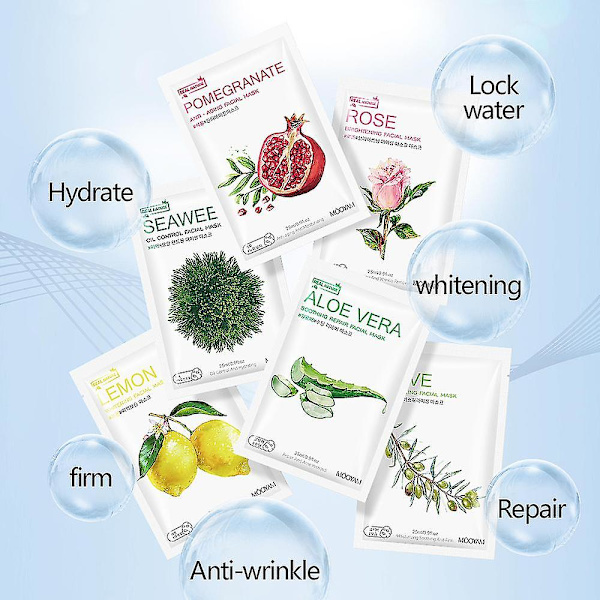 Renekton Granatäpple Citron Aloe Vera Mask Frukt Botanisk Lugnande Fuktgivande Olivros Havsalgsmask 5