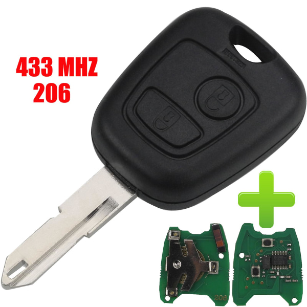 Fjärrstyrd bilnyckel 433mhz Id46 integrerat chip för Peugeot 107 Citroen C1 C3 Toyota Aygo 2005 2006 2007 2008 2009-2014