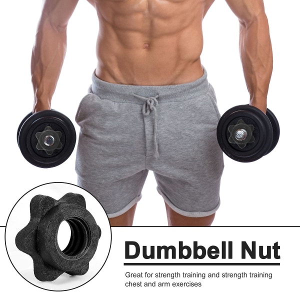 1 par Dumbbell Hex Nut, Hantel Rod Nut, Krager för Skivstänger Barer Sport