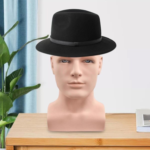 PVC Mannlig Hode Mannequin Hode Bust Profesjonell Display Stativ Hatt