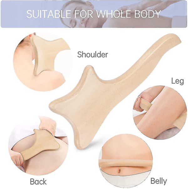 Træ Gua Sha Værktøjer - Anti Cellulite Terapi Lymfedrænage Padle Massage