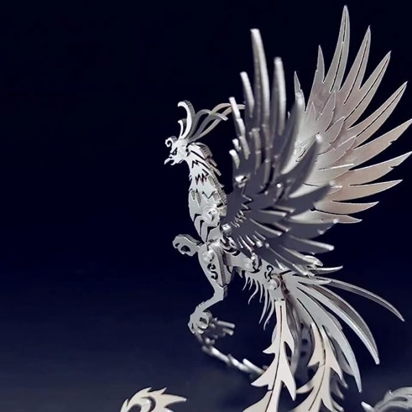 3D metallmodellsett, mekanisk undead fugl 3D metallpuslespill, stålmyte phoenix