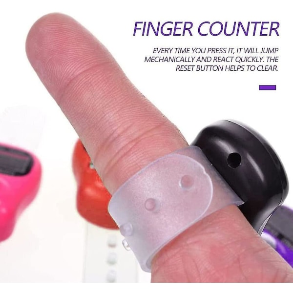 Mini Digital Finger Counter Clicker Tæller Elektronisk Hånd Tally Tæller Ring 5 Stk Tilfældig Farve Nyttig Og Mode