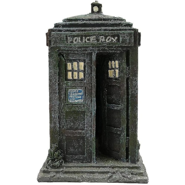 Tardis Politiboks Dekorasjon for Akvarium - Gjemmested for Akvariefisk