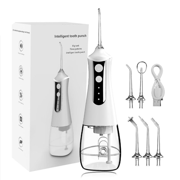 Travel Sprayer Handheld Electric Oral Irrigator Cordless Rechargeable 5 Nozzles Low Noise Water Flosser Adjustable Mode Home