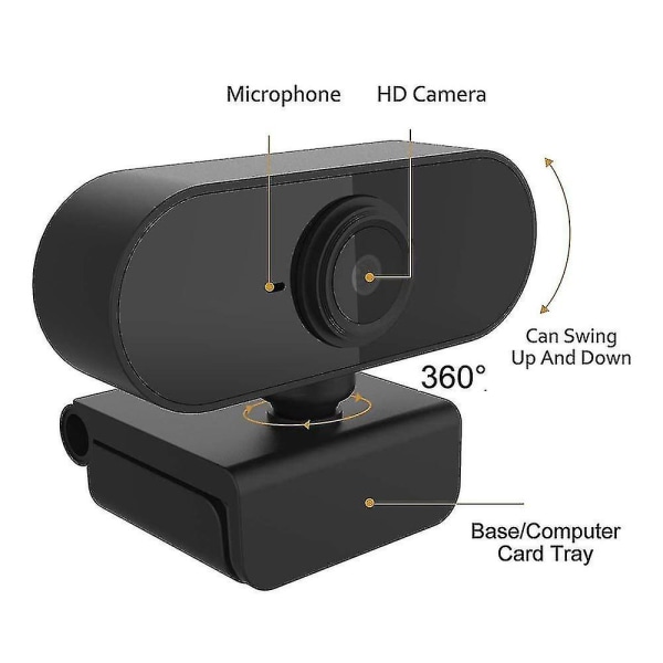 Verkkokamera 1080p Hd -suoratoistovideon suoratoisto, tallennus, konferenssi digitaalinen verkkokamera Hdr -video mikrofonilla PC:lle, kannettaville tietokoneille ja pöytätietokoneille