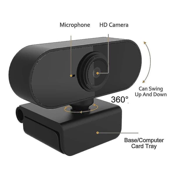 Webcam 1080p Hd Stream Video Streaming, Optagelse, Konference Digitalt Webkamera Hdr Video Med Mikrofon Til Pc, Bærbare Computere Og Desktops