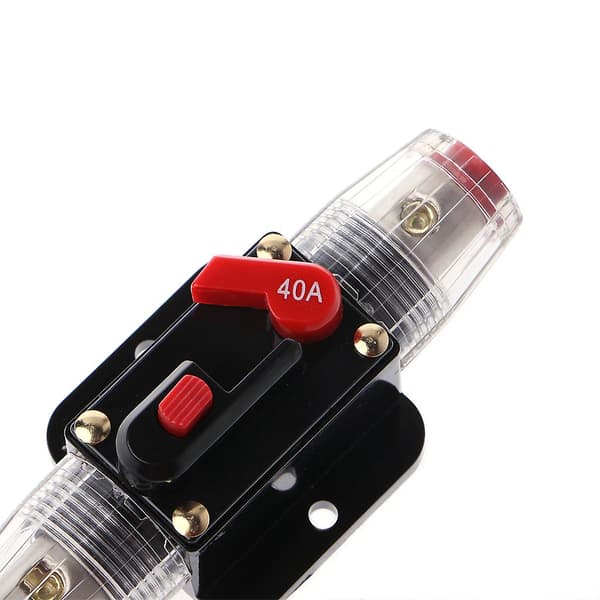 12V DC 20A-100A Bil Audio Solenergi Inline Kredsløbsafbryder Reset Sikringsholder