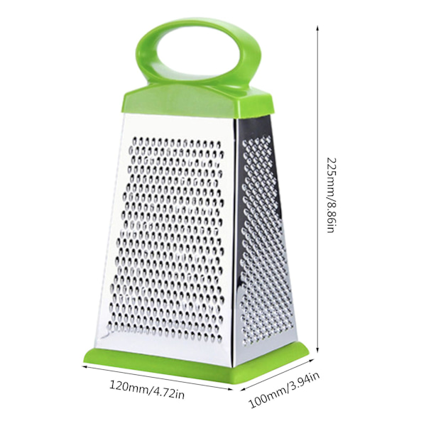 Grip Box Grater Rustfritt Stål Håndholdt 4-sidig Overdimensjonert Rivjern Med Håndtak