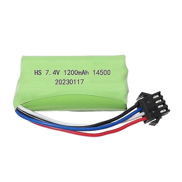 14500 7.4v 1200mah Lipo Batteri Med Lader For Elektriske Leker Vannkulepistol Reservedeler 7.4v Batteri For Rc Leker Biler
