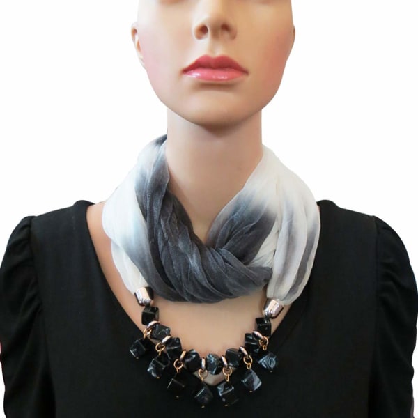 Dameskjerf, skjerf, halskjede, halstørkle, chiffonklær, elegant ink color  bd45 | ink color | Fyndiq