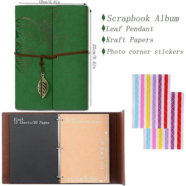 Fotoalbum, DIY Minnesskrapbok Blad Mjukt Läder Skrapbok Fotoalbum Familj Bröllop Album Special Jul Alla Hjärtans Dag Födelsedagspresenter Unik Pre
