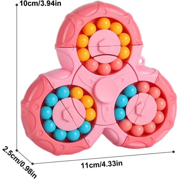 Kuusipuolinen pyörivä sormi Rubikin kuutio-Kuusipuolinen puristussormi Pyörivä lelu-palapeli Dekompressiopulmapelit Sensoriset lelut (vaaleanpunainen) pink