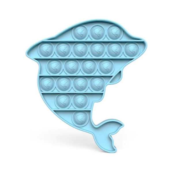 Stuff Certified® Pop It - Fidget Anti Stress Leksak Bubble Leksak Silikon Delfin Blå