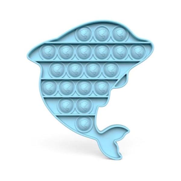Stuff Certified® Pop It - Fidget Anti Stress Toy Bubble Toy Silikon Dolphin Blue