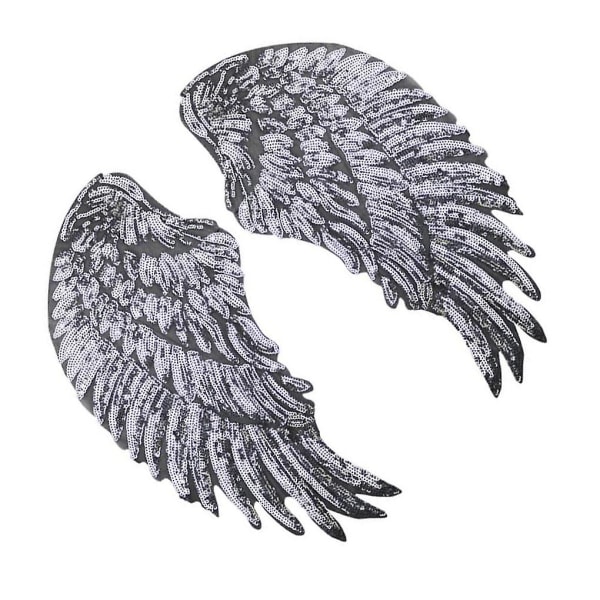 1 par broderede patches engel vinge patch pailletter applikationer