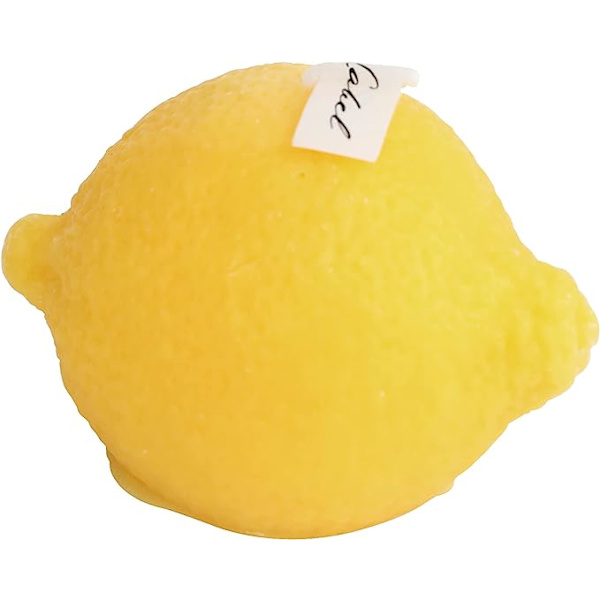 Citronformad doftljus, aromatisk sojavax dekorativt ljus för bordfoto Pro lying lemon yellow