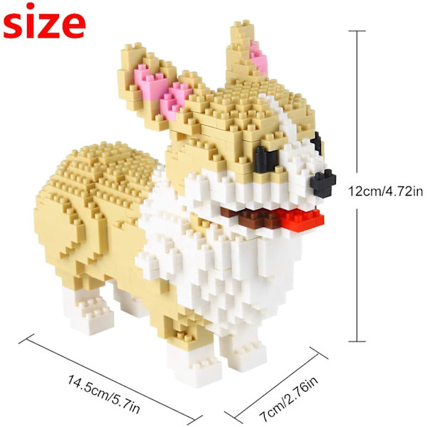 Miniature Dog Block Pets, 950 stykker (welsh Corgi) 6*3*5 tommer