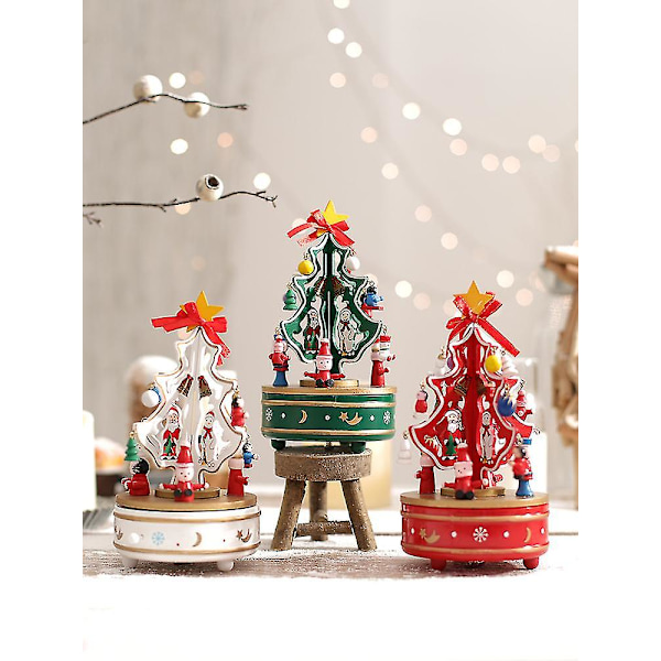 Mini-rack dreje musikboks | Mini-rack - juletræ | Håndskåret Eate fra Sainable Forest