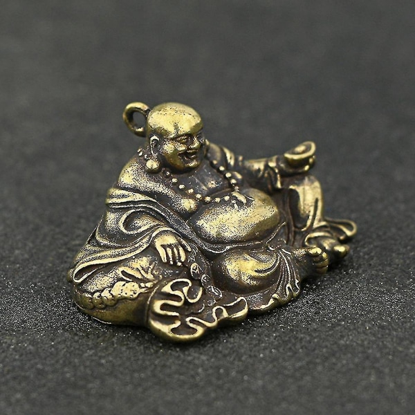 Koppar Leende Stor Mag Buddha Staty Feng Shui Eller