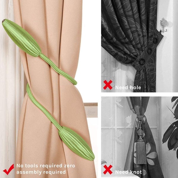 2 stk. DIY snoede gardinholdere Kreative dekorative gardiner