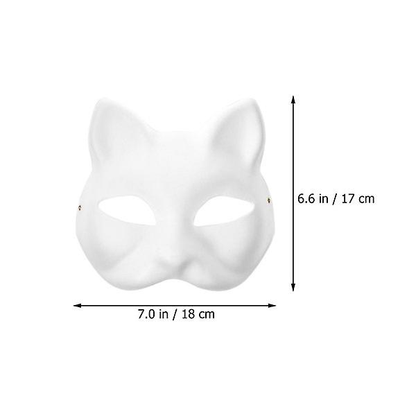 6 stk tomme kattekostyme masker tegneserie papirmaske voksen maskerade fest favoriserer