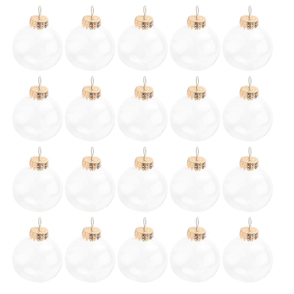 20 st 6cm Transparent Julgranskulor Plast Klar DIY Hängande Kulor Prydnadsföremål Dekorationer F