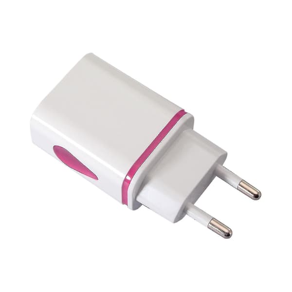 Dual Port USB-oplader til vægmontering, rejseadapter til hjemmet, AC-opladeradapter, EU-stik