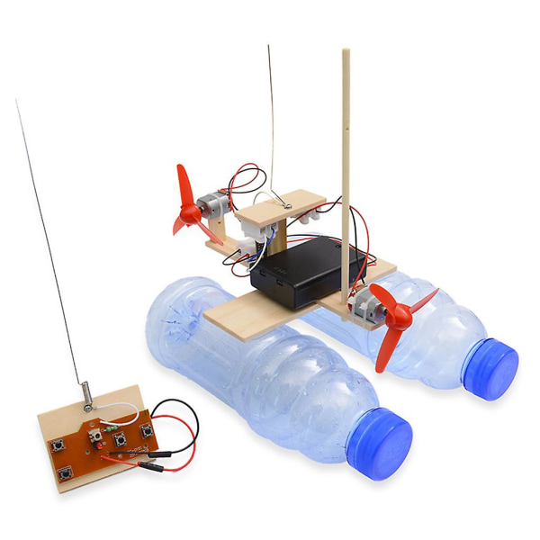 Gjør-det-selv fjernkontroll båtsett Stem leketøy tremodell for tenåringer skolefavoritt