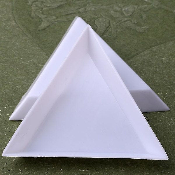 5 st plast triangulär bricka strass diamant förvaringslåda nagel smycken pärlor arrangör Shibaod
