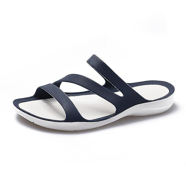 Dame flate sandaler, komfortable gåsandaler for damer, dame flate sandaler med plattform og åpen tå, sommerlige sandaler for stranden, dame flip-flops, casual flate sandaler